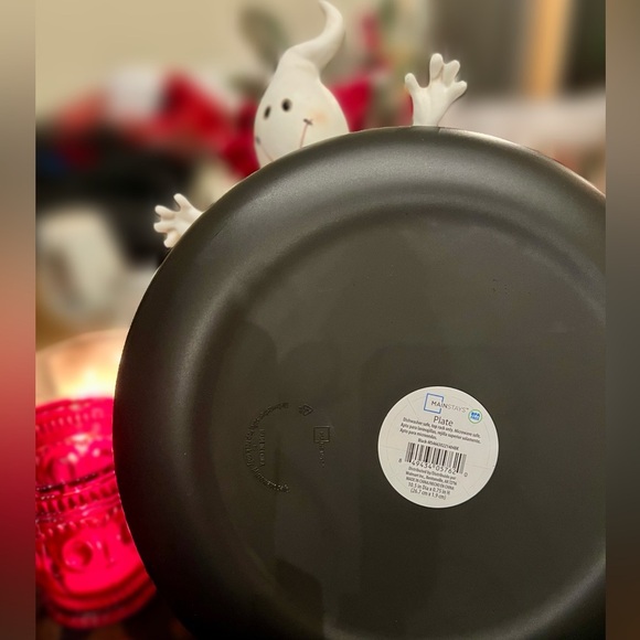 New Haunted Elegance Etched Black Bat Dinnerware 3-Piece Set - Picture 4 of 16